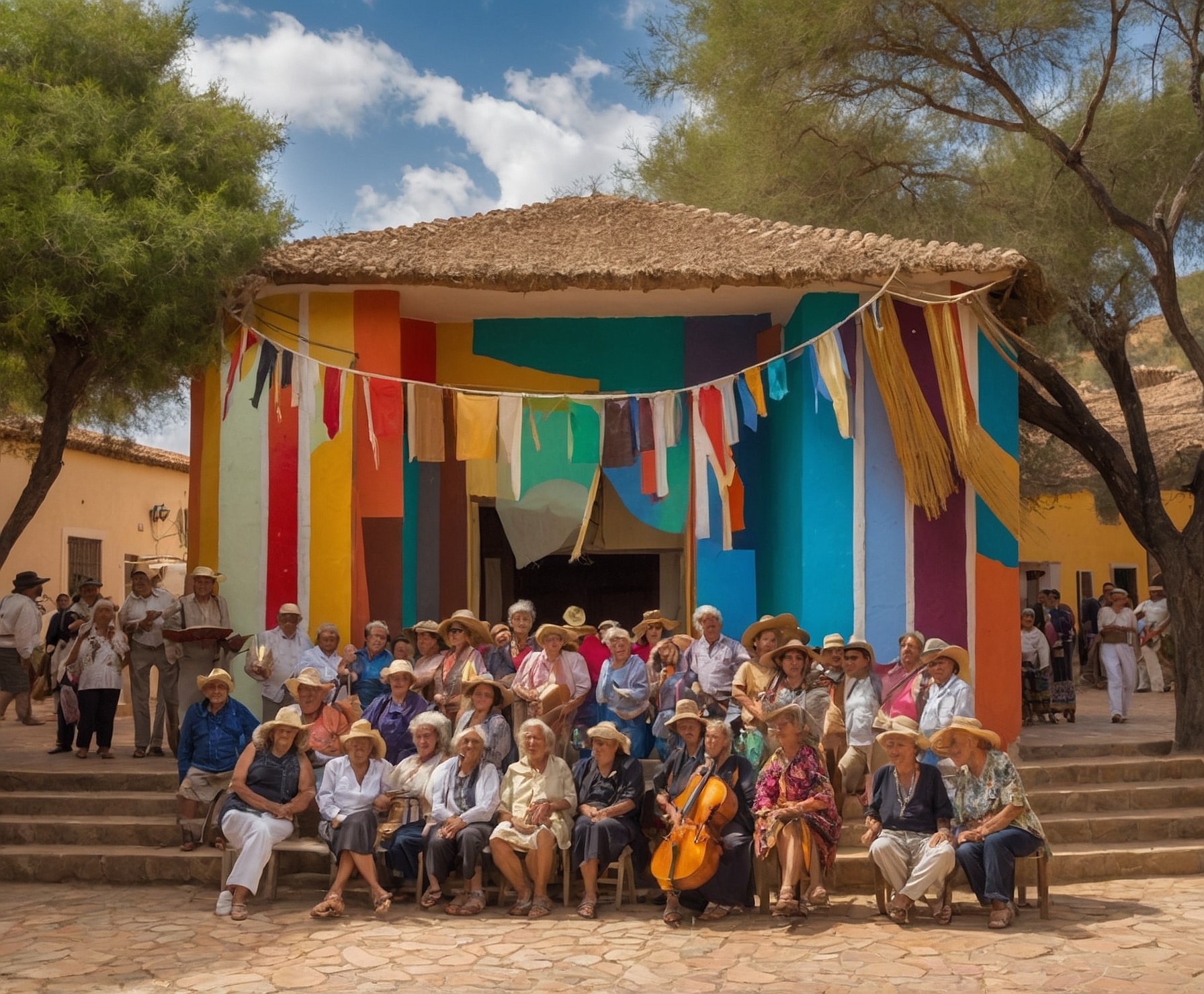Festival de música y arte en la montaña.